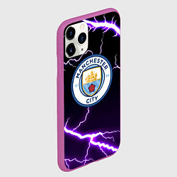 Чехол iPhone 11 Pro матовый Манчестер молнии шторм неон, цвет: 3D-фиолетовый — фото 2