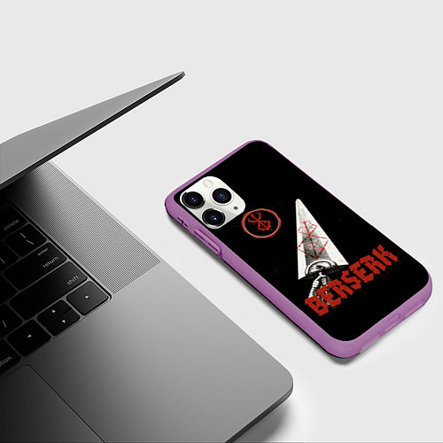 Чехол iPhone 11 Pro матовый Меч Берсерка / 3D-Фиолетовый – фото 3
