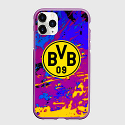 Чехол iPhone 11 Pro матовый Borussia абстрактные краски, цвет: 3D-фиолетовый