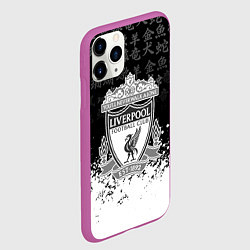 Чехол iPhone 11 Pro матовый Liverpool японские символы краски, цвет: 3D-фиолетовый — фото 2