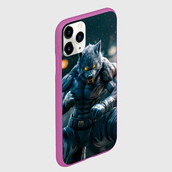 Чехол iPhone 11 Pro матовый Волк боец, цвет: 3D-фиолетовый — фото 2