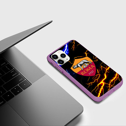 Чехол iPhone 11 Pro матовый ROMA storm rlectro / 3D-Фиолетовый – фото 3
