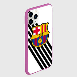 Чехол iPhone 11 Pro матовый Barcelona черно белые полосы, цвет: 3D-фиолетовый — фото 2