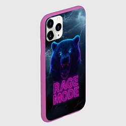 Чехол iPhone 11 Pro матовый Rage mode злой медведь, цвет: 3D-фиолетовый — фото 2