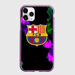 Чехол iPhone 11 Pro матовый Barcelona неоновый огонь