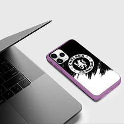 Чехол iPhone 11 Pro матовый Чели белые краски текстура, цвет: 3D-фиолетовый — фото 2