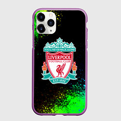 Чехол iPhone 11 Pro матовый Liverpool краски градиент, цвет: 3D-фиолетовый