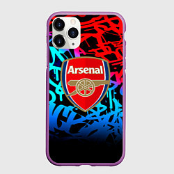 Чехол iPhone 11 Pro матовый Arsenal граффити неон