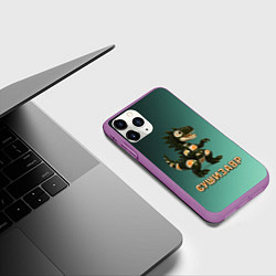 Чехол iPhone 11 Pro матовый Реалистичный Сушизавр, цвет: 3D-фиолетовый — фото 2