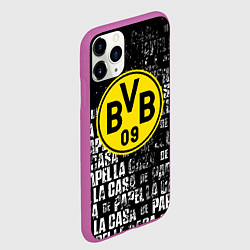 Чехол iPhone 11 Pro матовый Borussia мафия текстура надписи, цвет: 3D-фиолетовый — фото 2