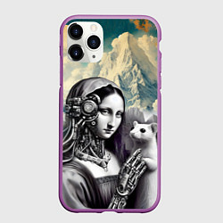Чехол iPhone 11 Pro матовый Lady with ermine - remake, цвет: 3D-фиолетовый