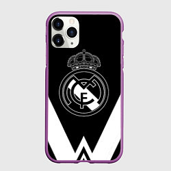 Чехол iPhone 11 Pro матовый Real Madrid геометрия спорт, цвет: 3D-фиолетовый