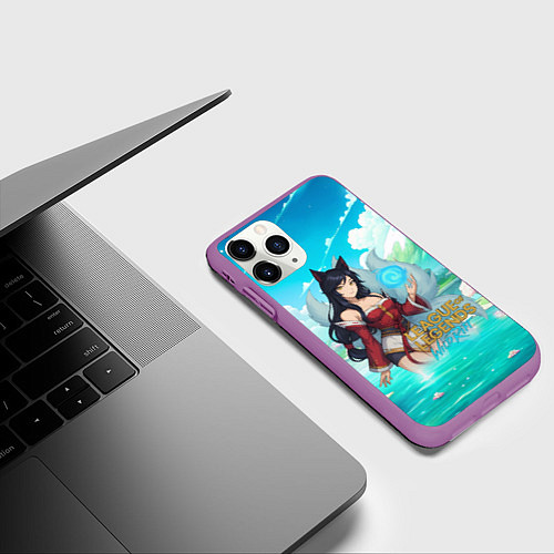 Чехол iPhone 11 Pro матовый Ahri League of Legends / 3D-Фиолетовый – фото 3