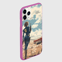 Чехол iPhone 11 Pro матовый Fallout девушка в пустоши, цвет: 3D-фиолетовый — фото 2