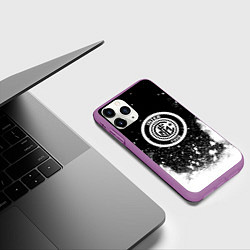 Чехол iPhone 11 Pro матовый Inter белый всплеск краско, цвет: 3D-фиолетовый — фото 2