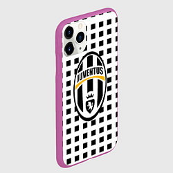 Чехол iPhone 11 Pro матовый Ювентус клетка геометрия, цвет: 3D-фиолетовый — фото 2