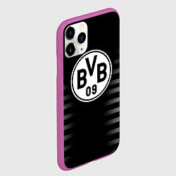 Чехол iPhone 11 Pro матовый Ювентус геометрия полосы, цвет: 3D-фиолетовый — фото 2