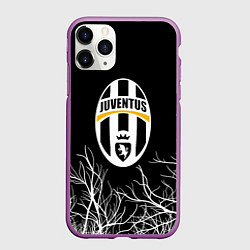 Чехол iPhone 11 Pro матовый Ювентус деревья белые, цвет: 3D-фиолетовый