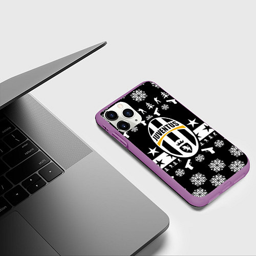 Чехол iPhone 11 Pro матовый Juventus cs go winter / 3D-Фиолетовый – фото 3