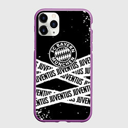 Чехол iPhone 11 Pro матовый Бавария Мюнхен x Ювентус, цвет: 3D-фиолетовый