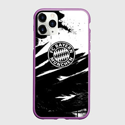 Чехол iPhone 11 Pro матовый Бавария Мюнхен крылья краски, цвет: 3D-фиолетовый