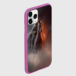 Чехол iPhone 11 Pro матовый Всадник на лошади из тумана, цвет: 3D-фиолетовый — фото 2