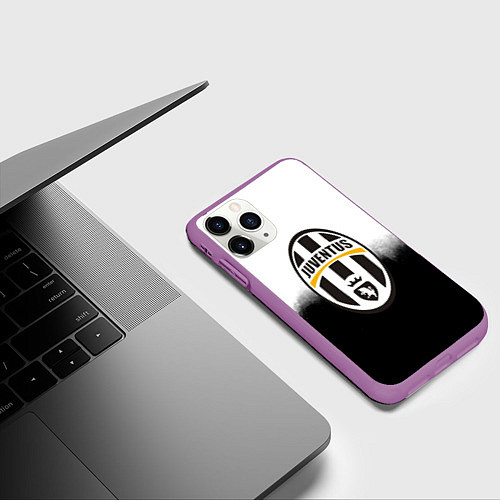 Чехол iPhone 11 Pro матовый Ювентус деревья краски / 3D-Фиолетовый – фото 3