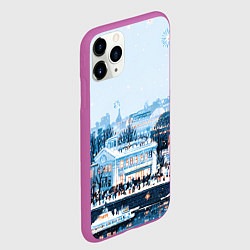 Чехол iPhone 11 Pro матовый Иллюстрация Московский новый год, цвет: 3D-фиолетовый — фото 2