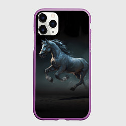 Чехол iPhone 11 Pro матовый Конь бегун, цвет: 3D-фиолетовый