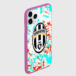 Чехол iPhone 11 Pro матовый Ювентус штрихи красок текстура, цвет: 3D-фиолетовый — фото 2