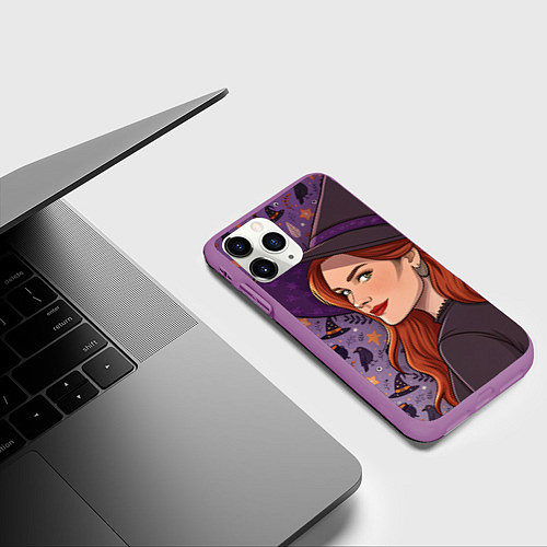 Чехол iPhone 11 Pro матовый Wich / 3D-Фиолетовый – фото 3