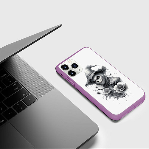Чехол iPhone 11 Pro матовый Eerie Scarecrow / 3D-Фиолетовый – фото 3
