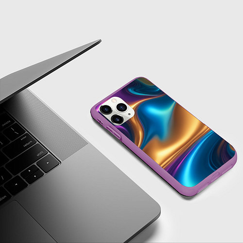 Чехол iPhone 11 Pro матовый Сплавы разноцветные / 3D-Фиолетовый – фото 3