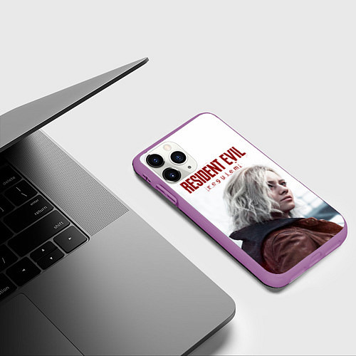 Чехол iPhone 11 Pro матовый Грейс Эшкрофт Resident evil requiem / 3D-Фиолетовый – фото 3