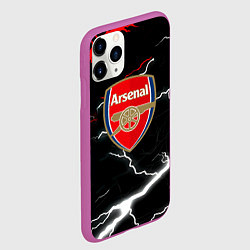 Чехол iPhone 11 Pro матовый Арсенал молнии шторм, цвет: 3D-фиолетовый — фото 2