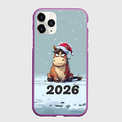 Чехол iPhone 11 Pro матовый Уставшая лошадка 2026, цвет: 3D-фиолетовый