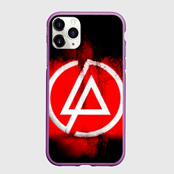 Чехол iPhone 11 Pro матовый Linkin Park: Red style, цвет: 3D-фиолетовый