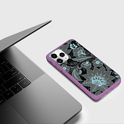 Чехол iPhone 11 Pro матовый Узор, цвет: 3D-фиолетовый — фото 2