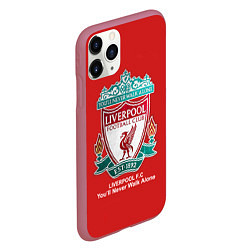 Чехол iPhone 11 Pro матовый Liverpool, цвет: 3D-малиновый — фото 2