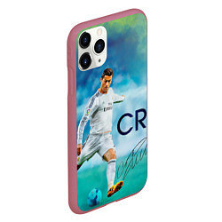Чехол iPhone 11 Pro матовый CR Ronaldo, цвет: 3D-малиновый — фото 2