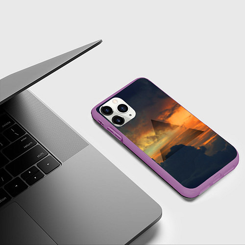 Чехол iPhone 11 Pro матовый 30 seconds to mars / 3D-Фиолетовый – фото 3