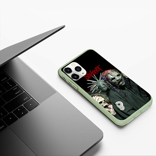 Чехол iPhone 11 Pro матовый Slipknot / 3D-Салатовый – фото 3