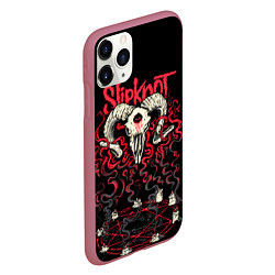 Чехол iPhone 11 Pro матовый Slipknot, цвет: 3D-малиновый — фото 2