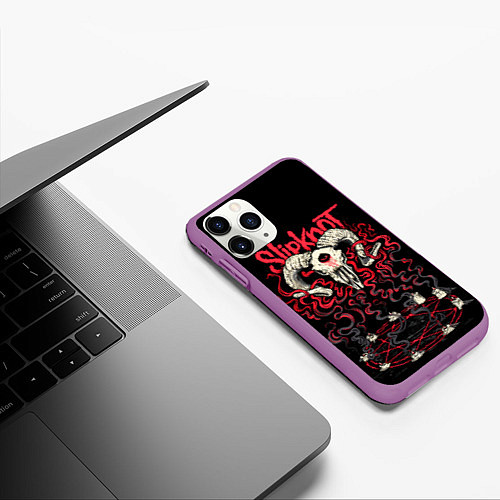 Чехол iPhone 11 Pro матовый Slipknot / 3D-Фиолетовый – фото 3