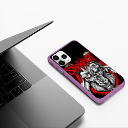 Чехол iPhone 11 Pro матовый Slipknot, цвет: 3D-фиолетовый — фото 2