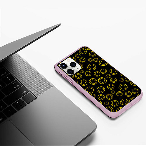 Чехол iPhone 11 Pro матовый Nirvana Pattern / 3D-Розовый – фото 3