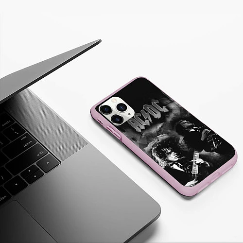 Чехол iPhone 11 Pro матовый AC/DC / 3D-Розовый – фото 3