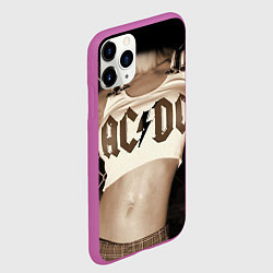 Чехол iPhone 11 Pro матовый AC/DC Girl, цвет: 3D-фиолетовый — фото 2