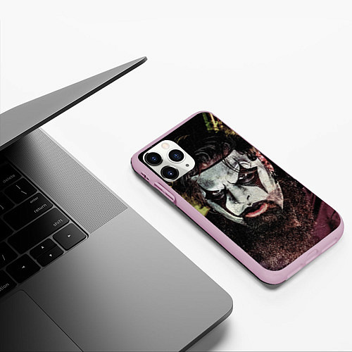 Чехол iPhone 11 Pro матовый Slipknot Face / 3D-Розовый – фото 3