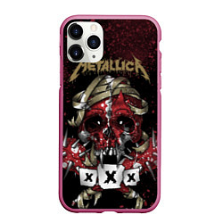 Чехол iPhone 11 Pro матовый Metallica: XXX, цвет: 3D-малиновый